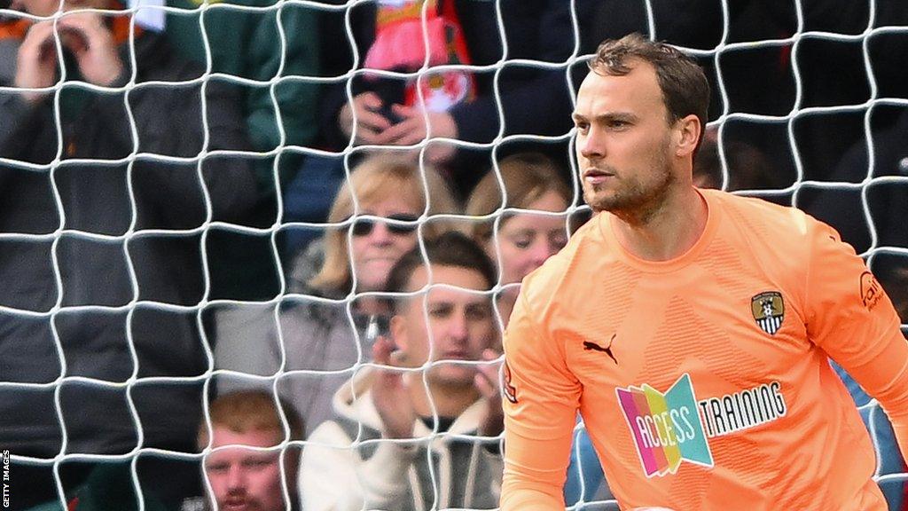 Goalkeeper Sam Slocombe in action for Notts County