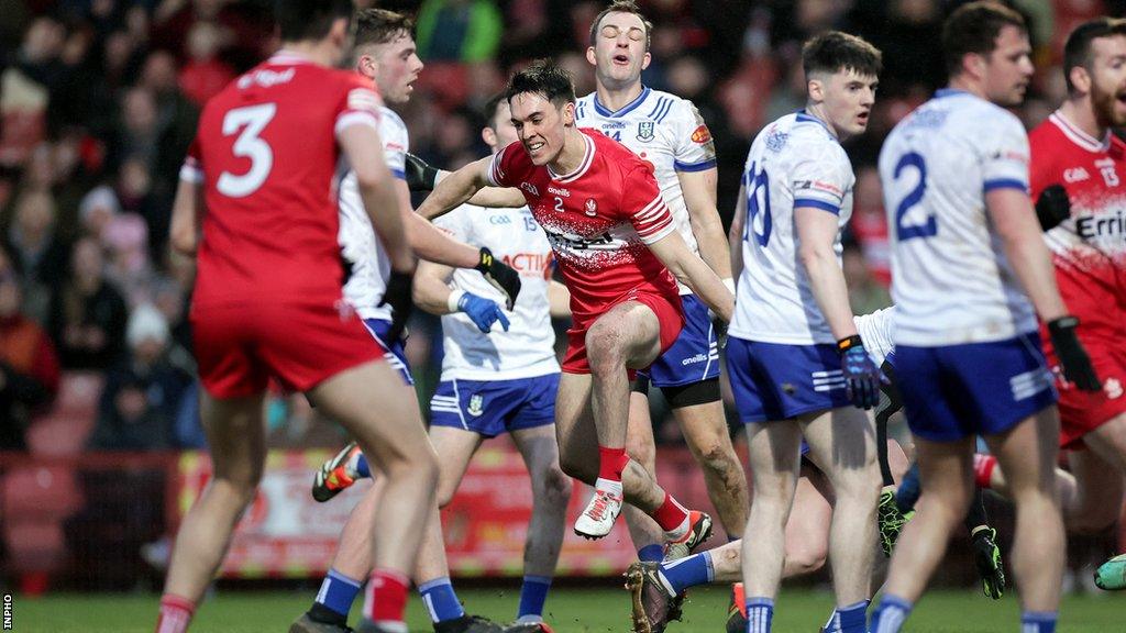 Derry were clinical as they scored three goals against Monaghan