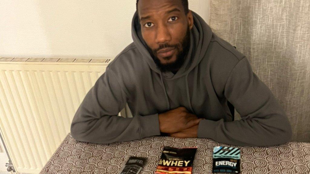 Mali goalkeeper Oumar Sissoko with some of the supplements he takes.