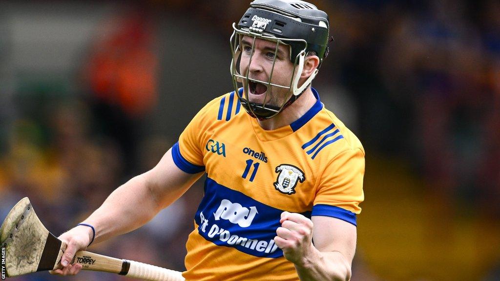 Clare's Tony Kelly celebrates a goal against Dublin