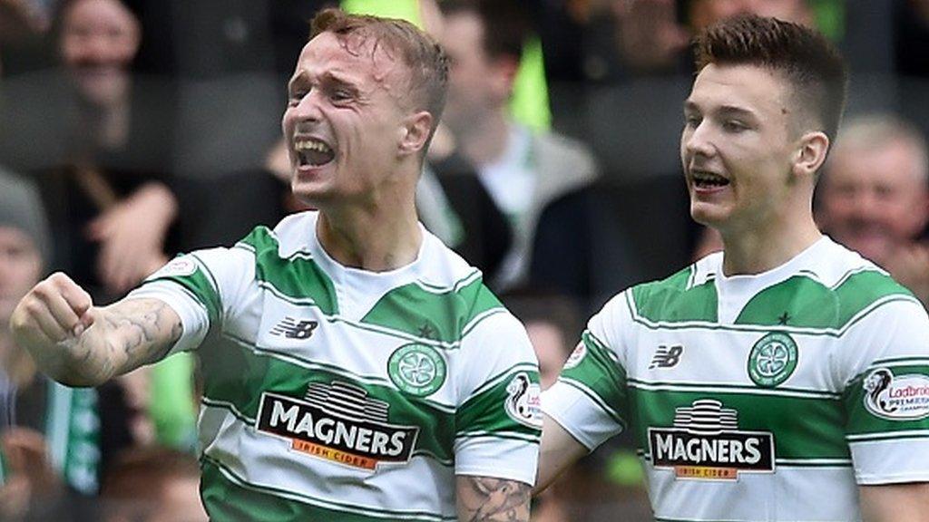 Celtic's Leigh Griffiths and Kieran Tierney celebrate