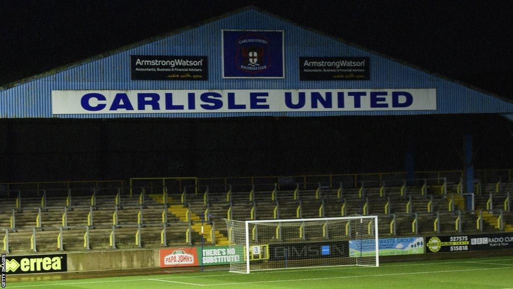 Warwick Road End at Carlisle's Brunton Park