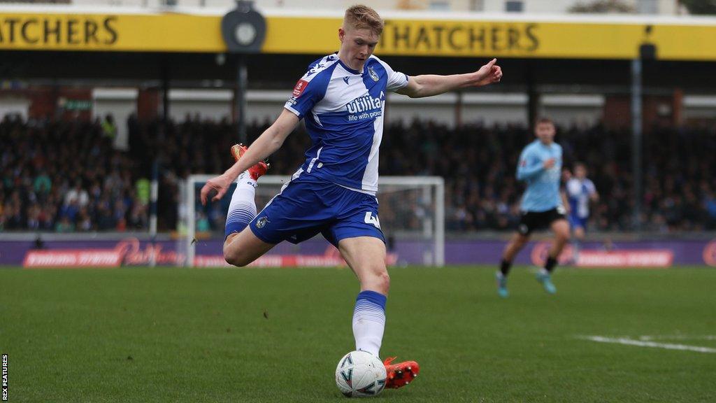 Josh Coburn playing for Bristol Rovers this season