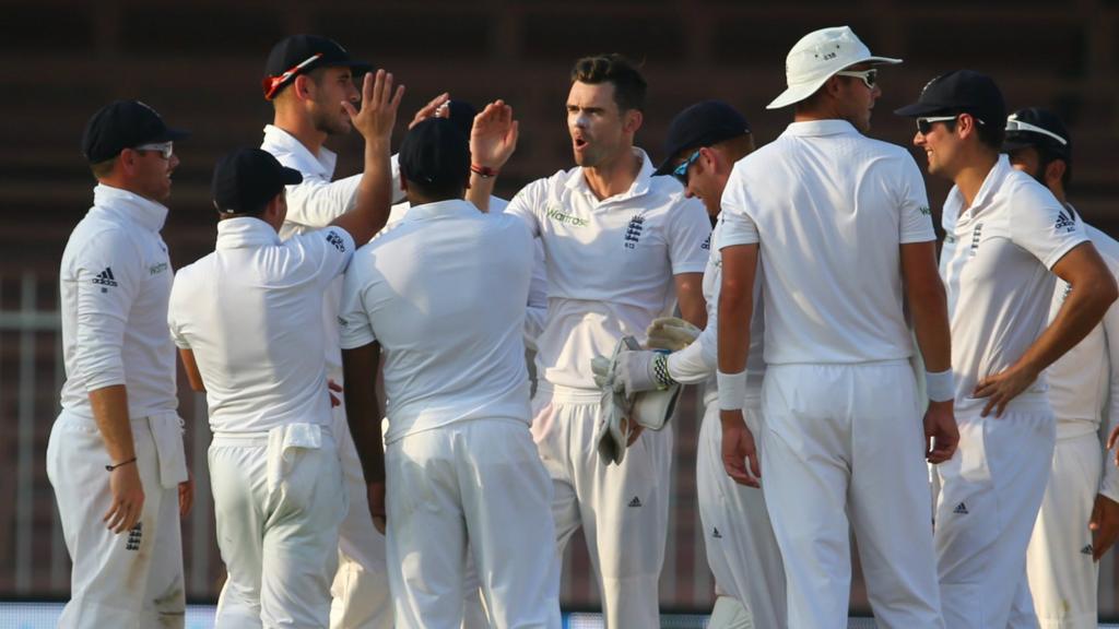 England celebrate taking a wicket