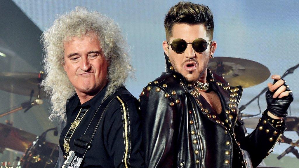 Brian May and Adam Lambert