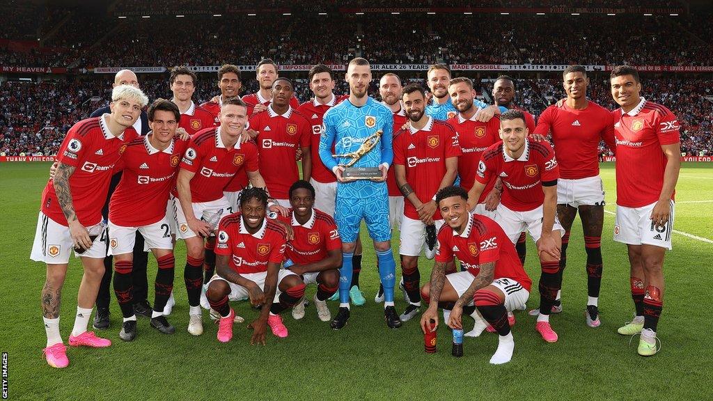 David de Gea with his Manchester United team-mates