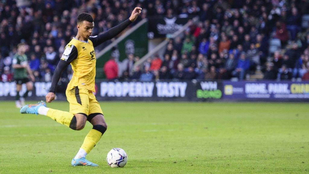 Morgan Whittaker playing for Plymouth Argyle