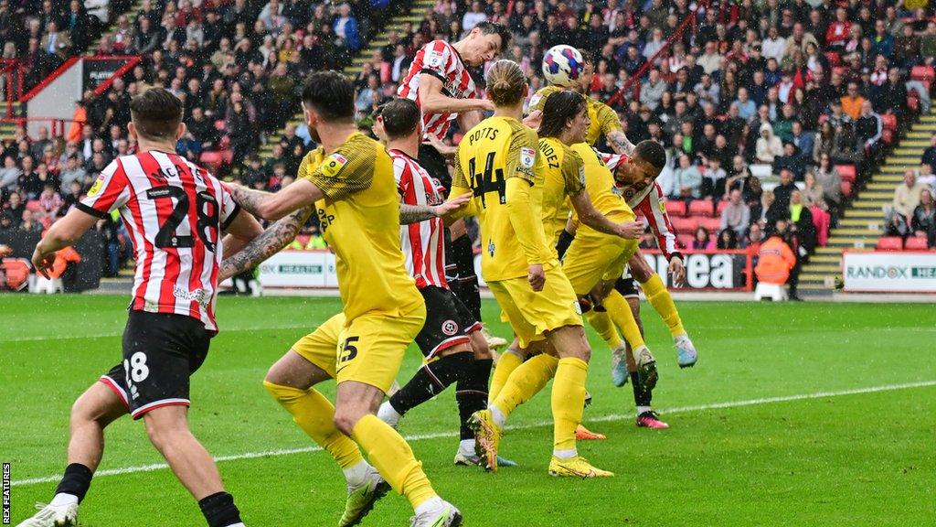 Anel Ahmedhodzic opens the scoring for Sheffield United against Preston