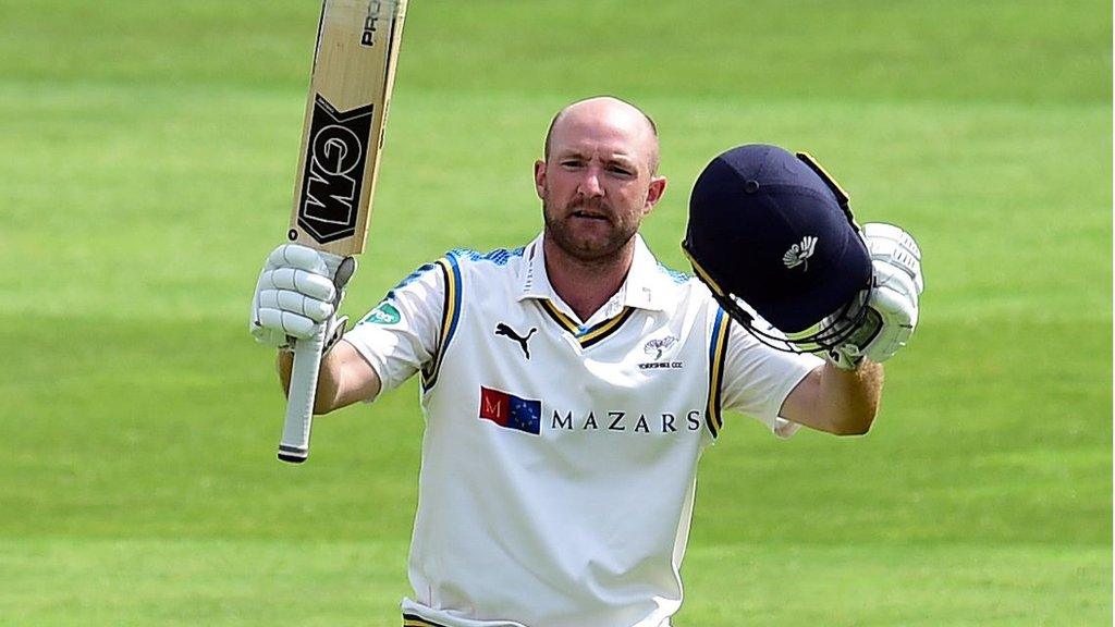 Yorkshire opener Adam Lyth has now made three Roses match centuries, including his career-best 251 at Old Trafford in 2014