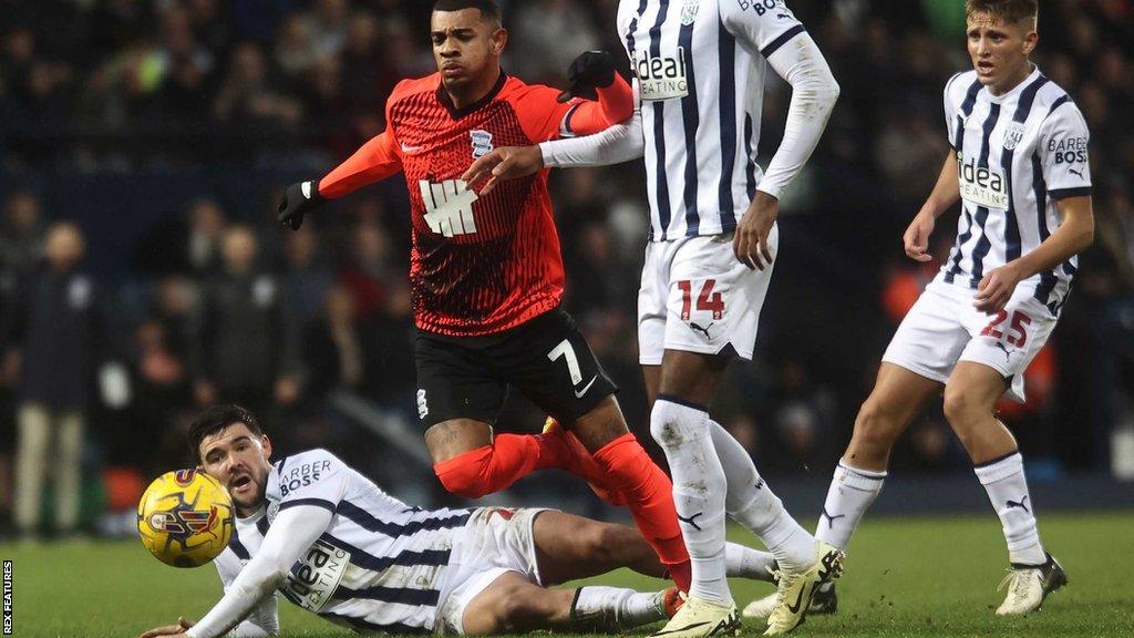 Birmingham City midfielder Juninho Bacuna during the Championship match between West Bromwich Albion and Birmingham City at The Hawthorns