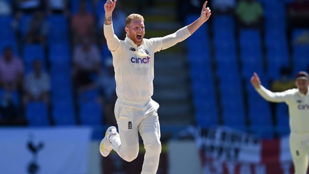 England's Ben Stokes celebrates taking a wicket