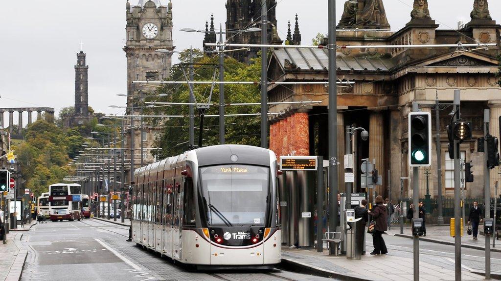 Trams in Princes Street