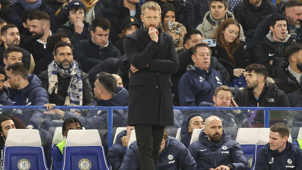 Chelsea boss Graham Potter on the touchline