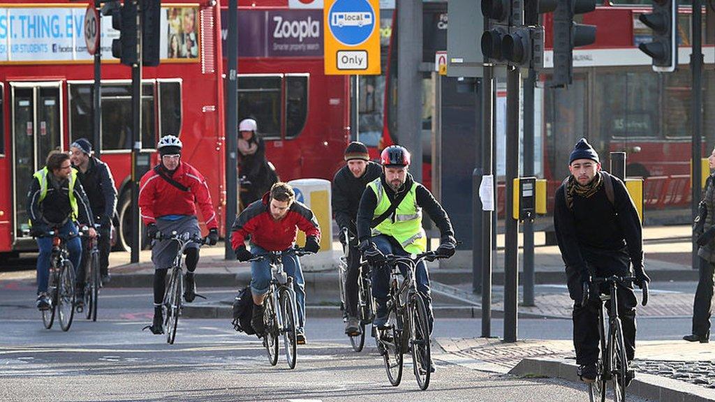 Cyclists in London