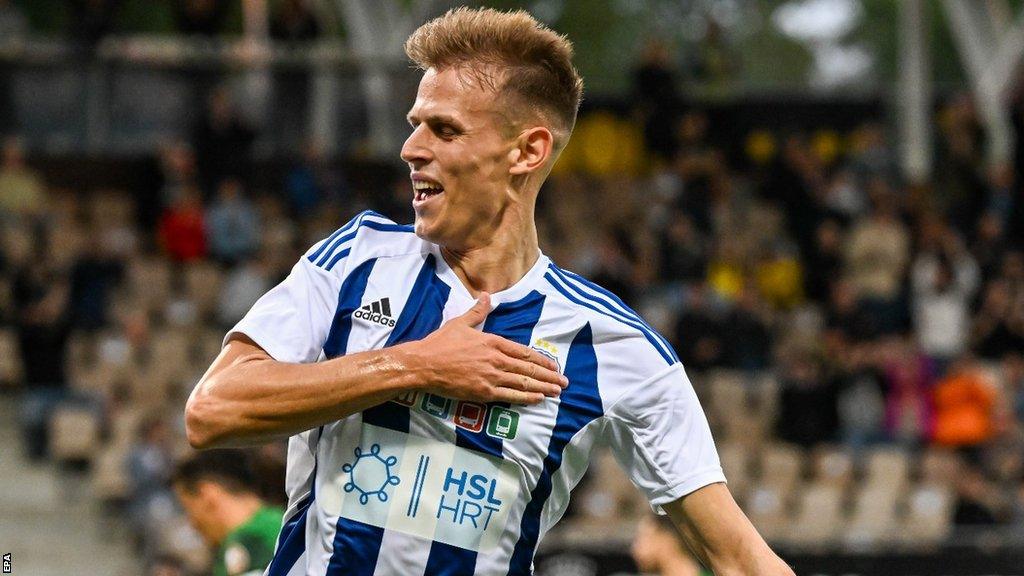 HJK Helsinki forward Bojan Radulovic celebrating