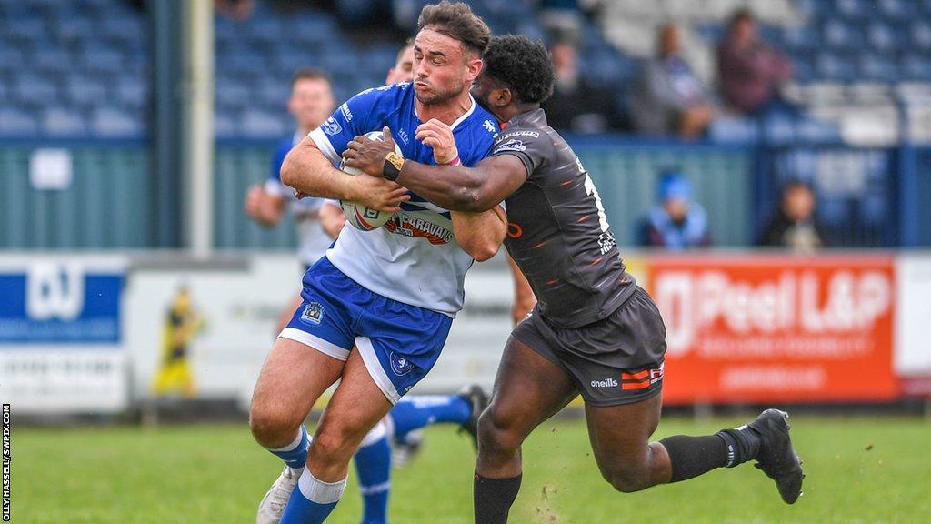 Leigh Leopards forward Louis Brogan, pictured playing for Swinton Lions