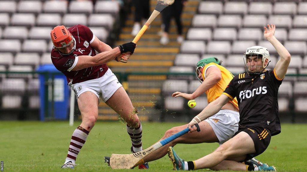 Conor Whelan fires a goal past Tiernan Smyth is last summer's Leinster Championship game at Salthill