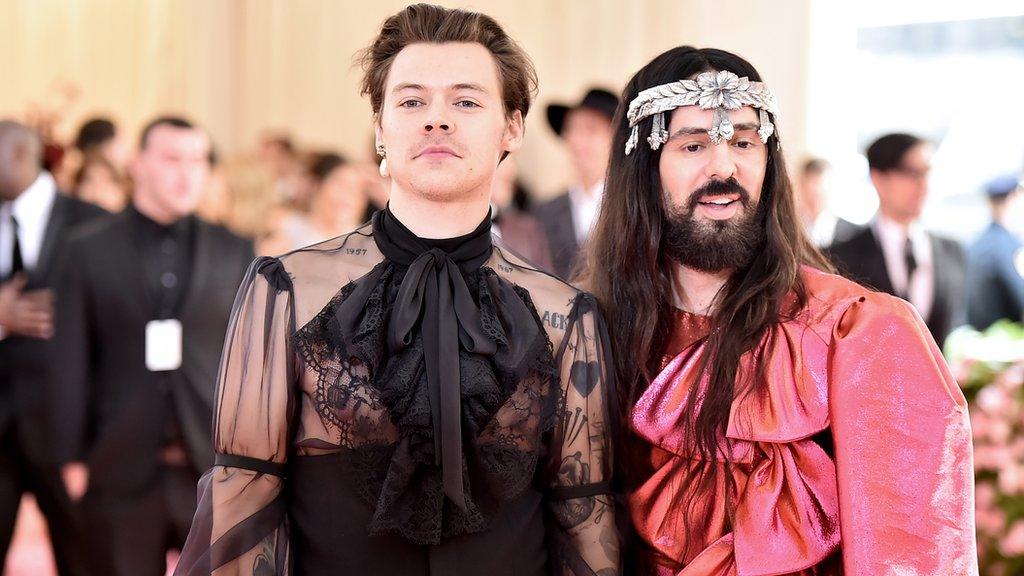 Harry Styles and Gucci Creative Director Alessandro Michele.