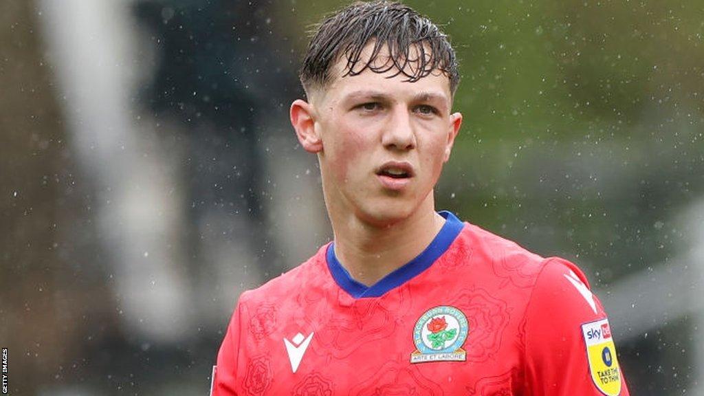 Harry Leonard making his first-team debut for Blackburn against Huddersfield