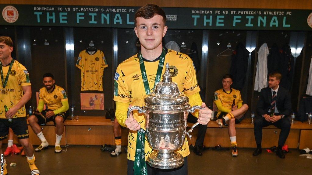 Conor Carty lifting the FAI Cup