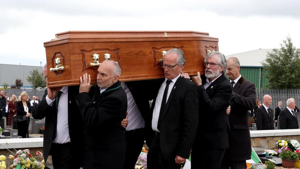 Senior Sinn Féin figures carry Bobby Storey's coffin