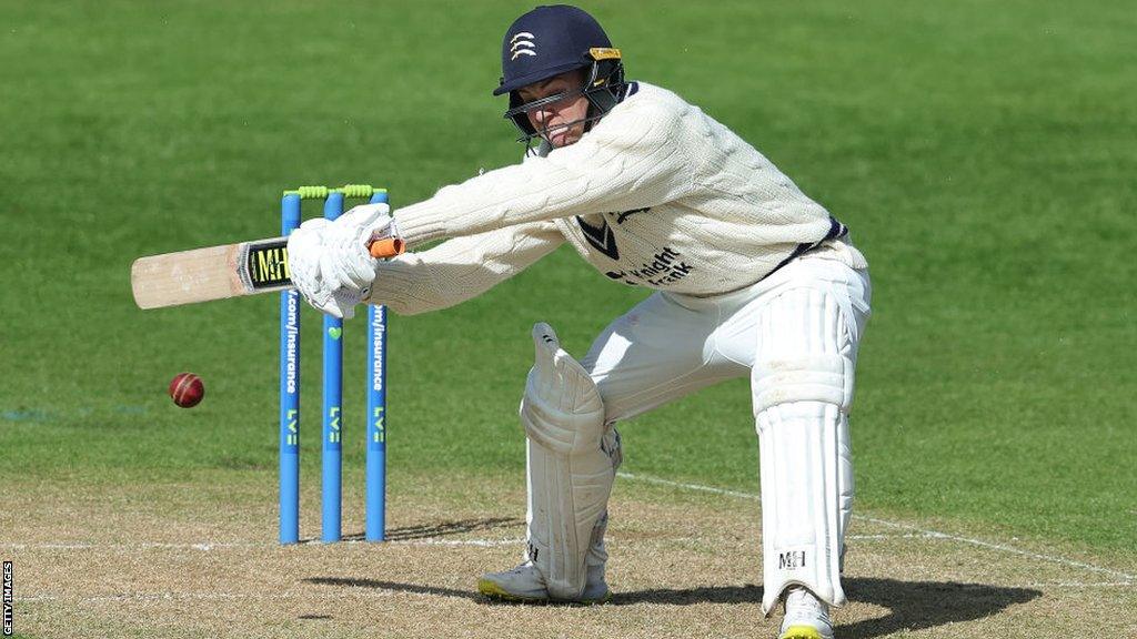 Ryan Higgins watches the ball run away off his bat