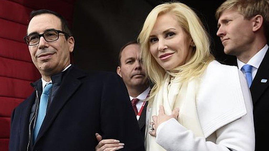 Mnuchin and wife at the inauguration