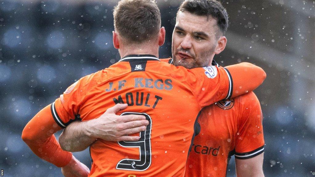 Dundee United's Louis Moult and Tony Watt celebrate