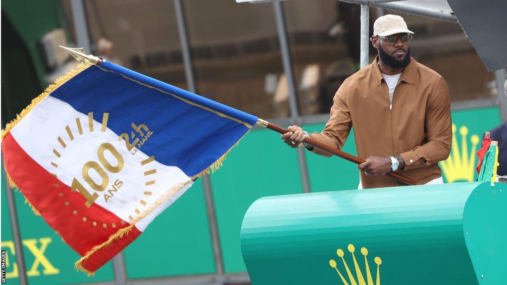 NBA superstar LeBron James at the start of the Le Mans 24 Hour race