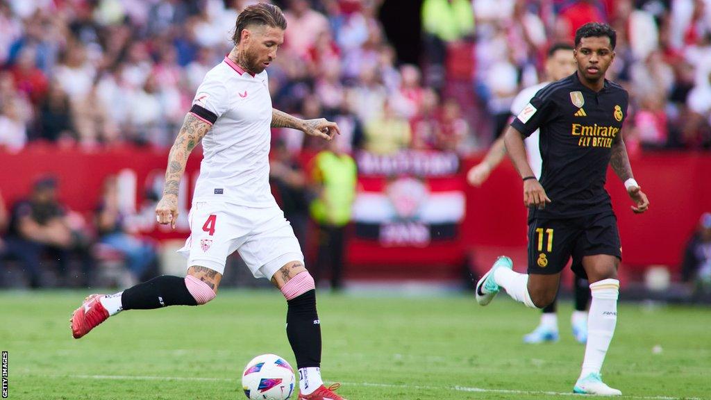 Sergio Ramos in action for Sevilla