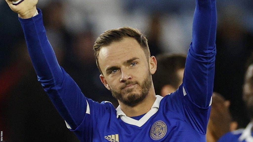 Leicester City's James Maddison acknowledges the crowd after Leicester's Premier League match with Tottenham