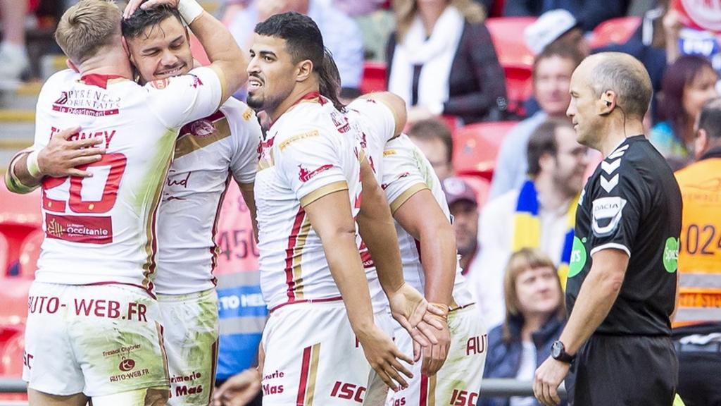 Catalans players celebrate