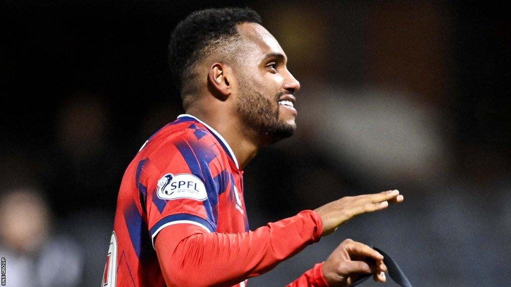 Rangers' Danilo celebrates after scoring to make it 2-0 during a cinch Premiership match between Dundee FC and Rangers