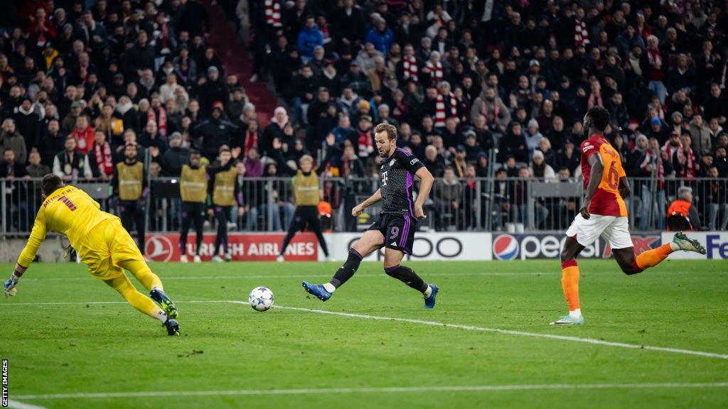 Harry Kane scores for Bayern Munich against Galatasaray