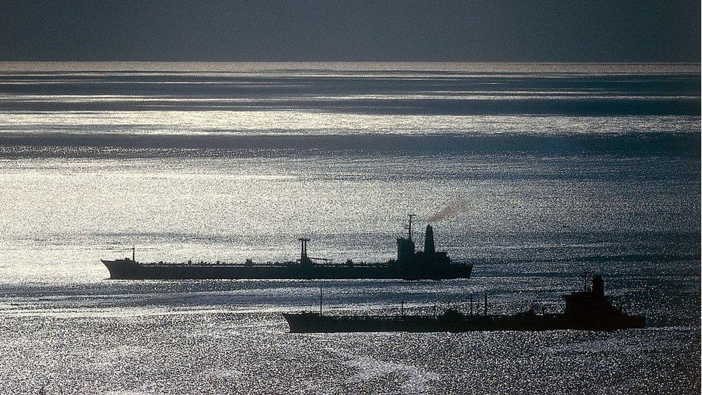 Oil tankers at sea