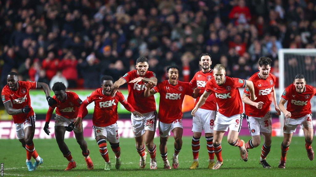 Charlton celebrate beating Brighton