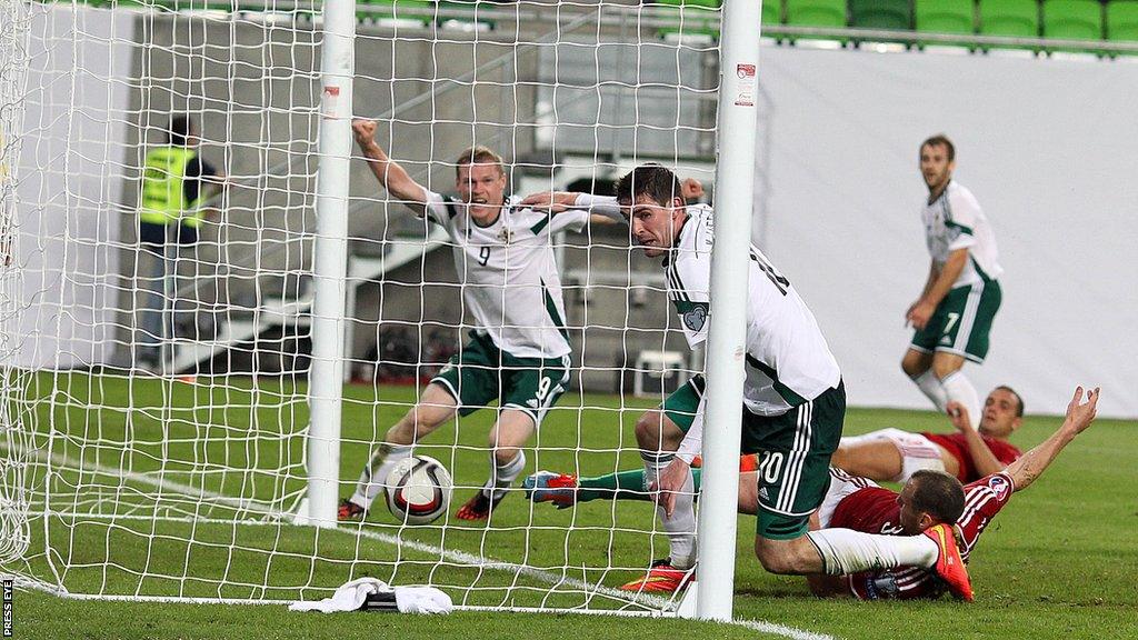 Kyle Lafferty scores the winning goal in the 88th minute