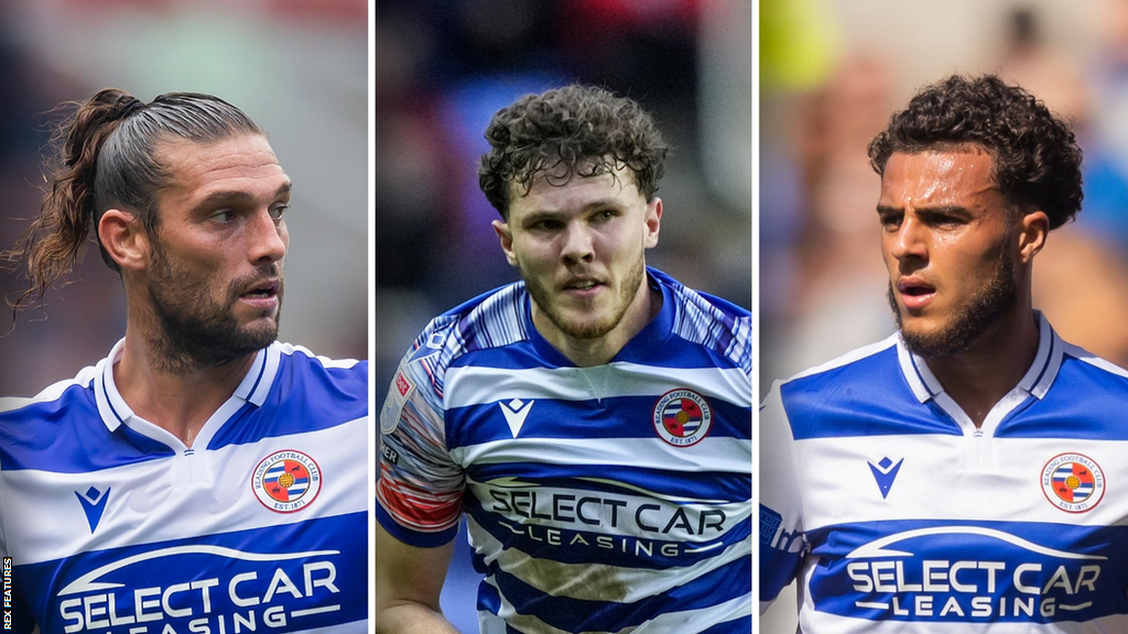 Andy Carroll, Tom Holmes and Nesta Guinness-Walker in action for Reading.