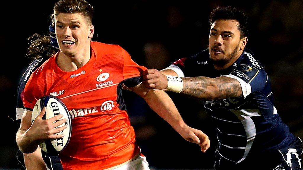 Owen Farrell (left) and Denny Solomona