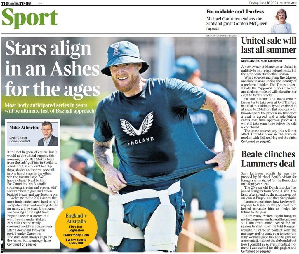 The back page of the Scottish edition of The Times on 160623
