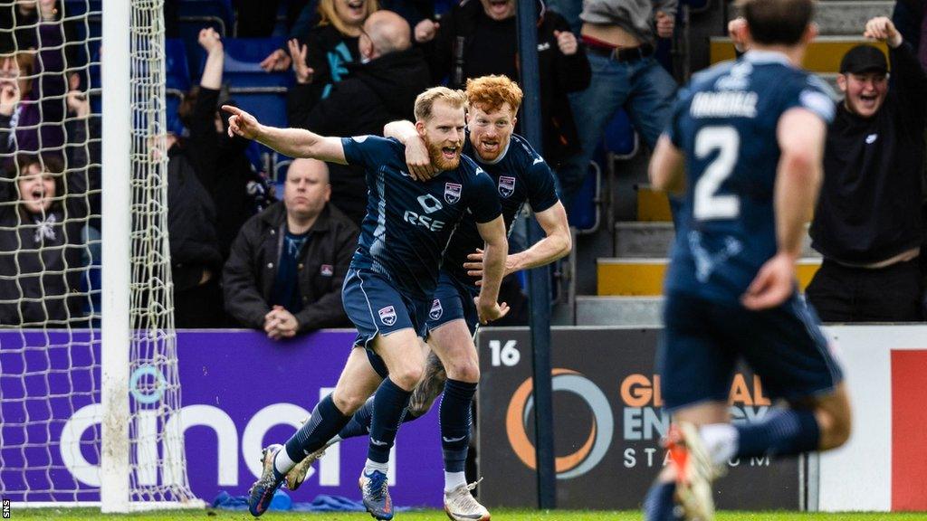 Ross County's Josh Sims (left) and Simon Murray celebrate