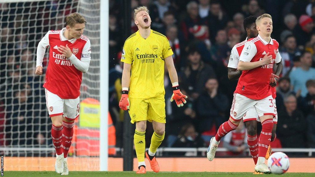 Aaron Ramsdale after conceding v Southampton