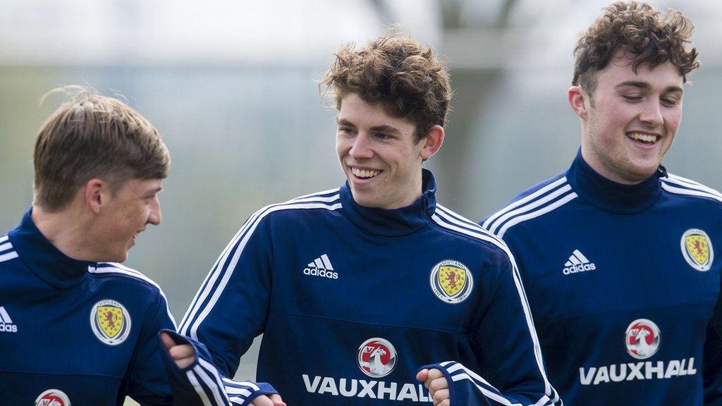 Ryan Gauld, Ryan Christie and John Souttar train with Scotland Under-21s