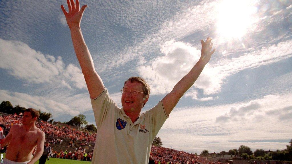 Brian Canavan celebrates Armagh's 2000 Ulster final win over Derry