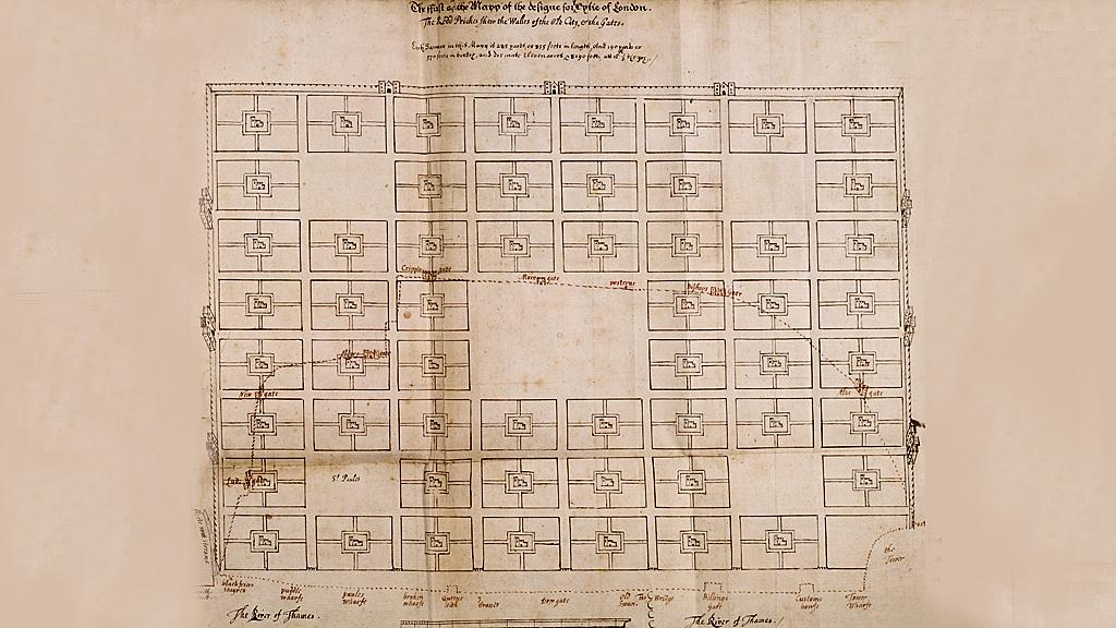 Richard Newcourt's plan for rebuilding the City of London 1666