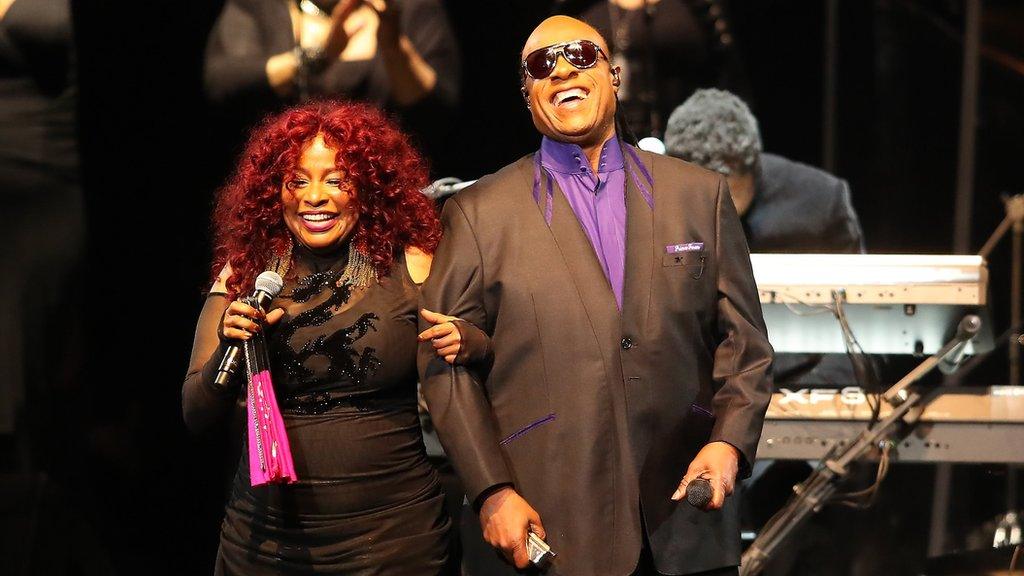 Chaka Khan and Stevie Wonder