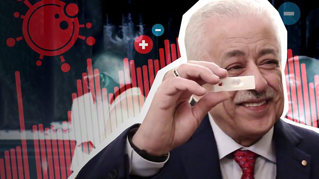 Egypt minister holding antibody test