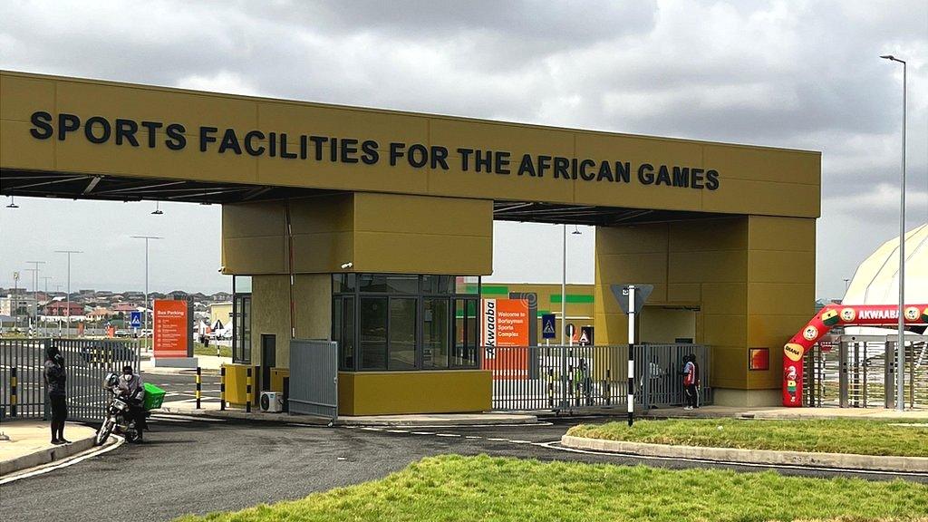 Front gate of the Borteyman Sports Complex