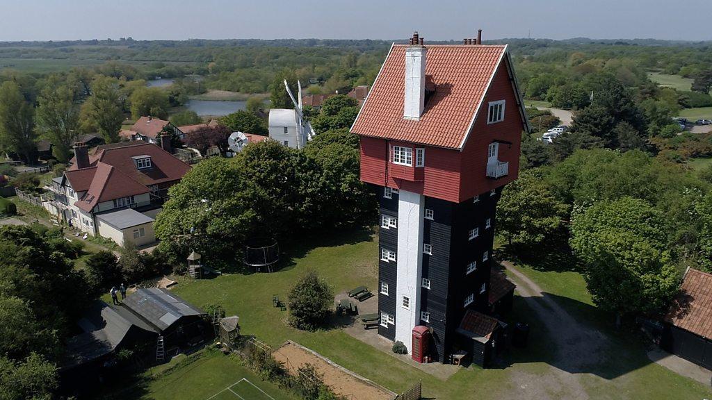 aerial view of the house in the clouds