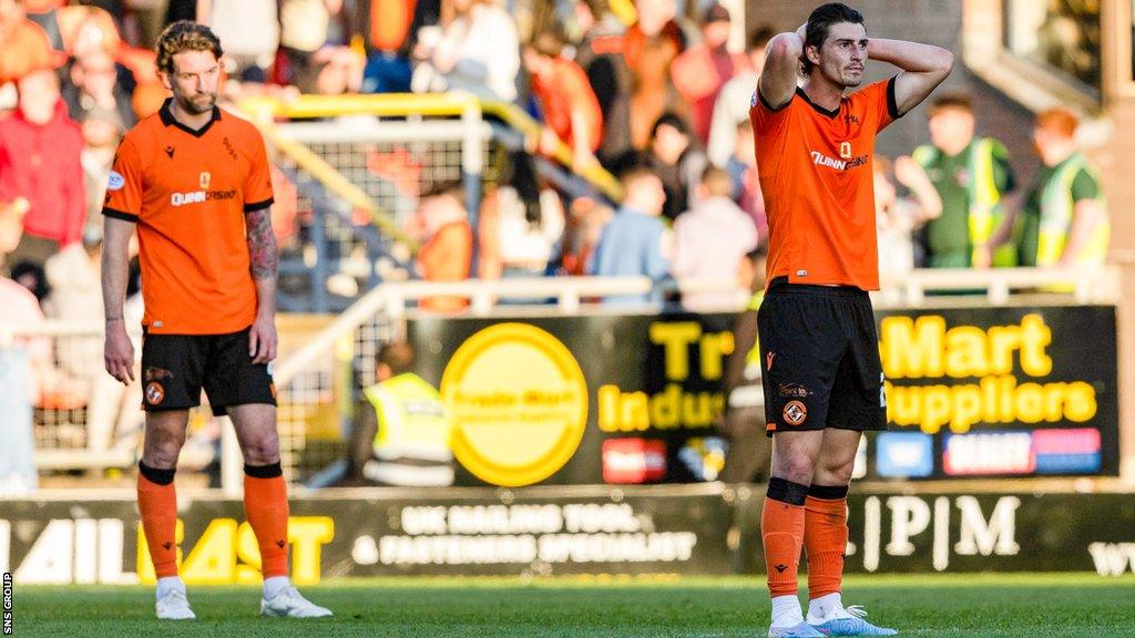 Dundee United are on the brink of relegation following four successive defeats